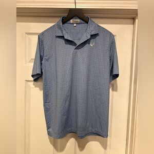 Peter Millar Light Blue Geometric Polo Shirt